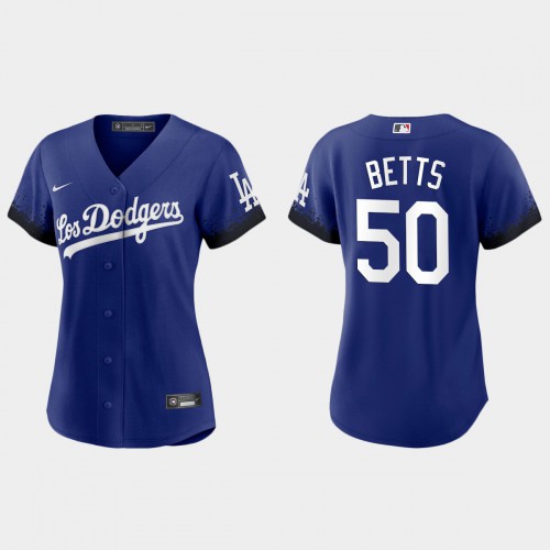 Los Angeles Los Angeles Dodgers #50 Mookie Betts Women's 2021 City Connect Jersey Royal Womens