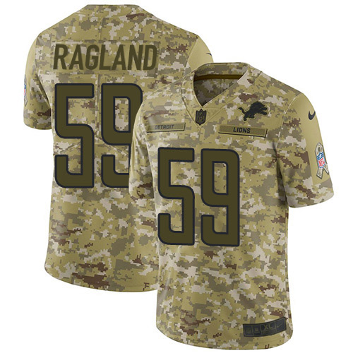 Detroit Lions #59 Reggie Ragland Camo Youth Stitched Limited 2018 Salute To Service Jersey Youth