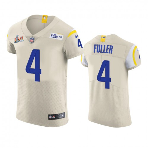 Los Angeles Los Angeles Rams #4 Jordan Fuller Men's Super Bowl LVI Patch Vapor Elite Player Jersey - Bone Men's