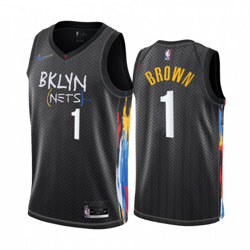 Brooklyn Nets #1 Bruce Brown Black Womens Swingman 2020-21 City Edition Jersey Womens