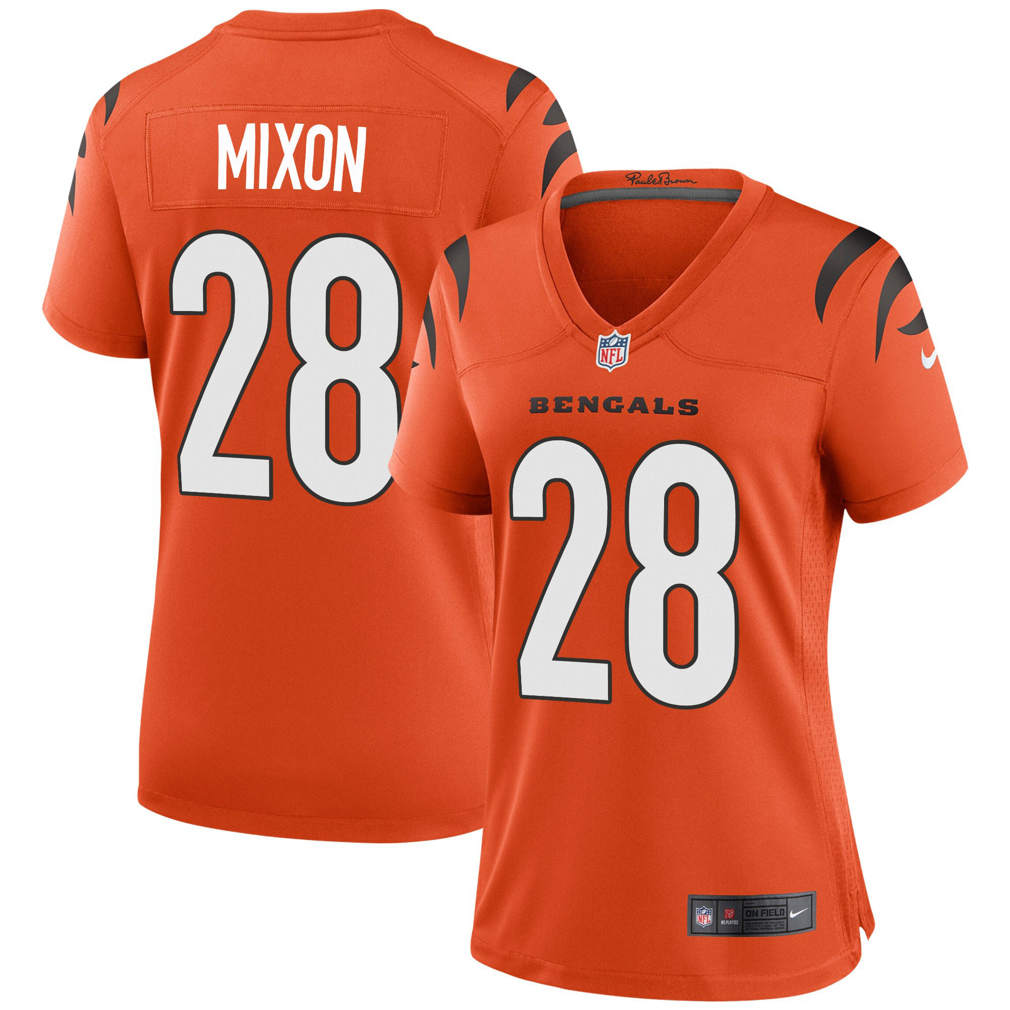 Cincinnati Bengals #28 Joe Mixon Orange Women's Game Jersey