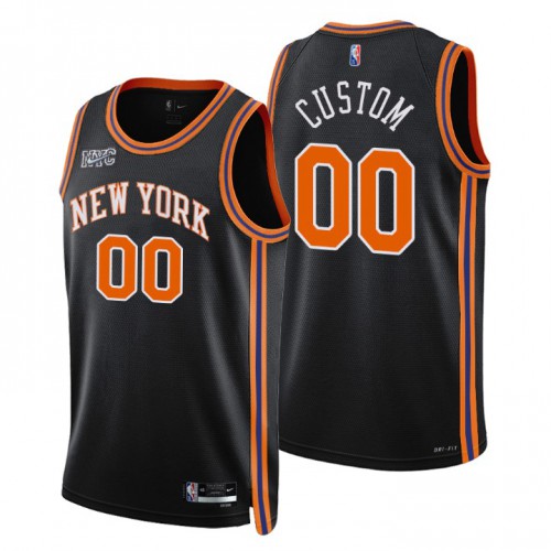 New York Knicks Custom Men's Black 2021/22 Swingman Jersey - City Edition