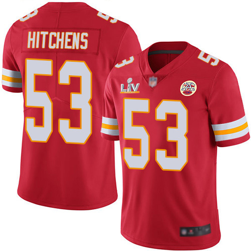Kansas City Chiefs #53 Anthony Hitchens Red Team Color Youth Super Bowl LV Bound Stitched Vapor Untouchable Limited Jersey Youth