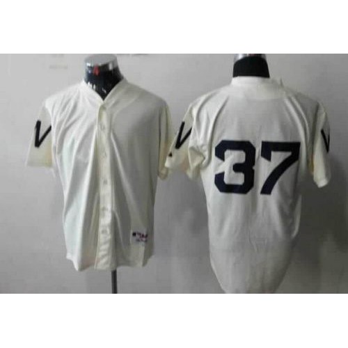Washington Nationals #37 Stephen Strasburg Cream 1924 Turn Back The Clock Stitched Jersey Men's