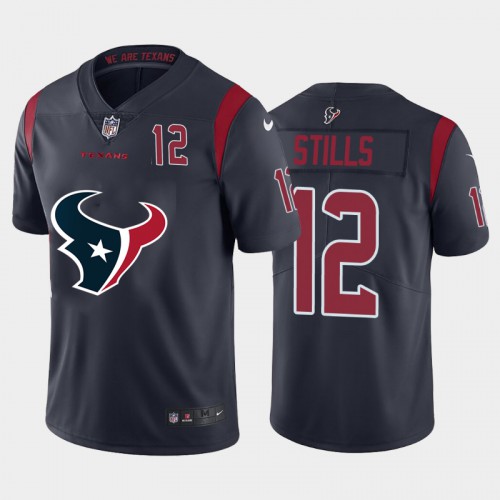 Houston Houston Texans #12 Kenny Stills Navy Blue Men's Big Team Logo Player Vapor Limited Jersey Men's