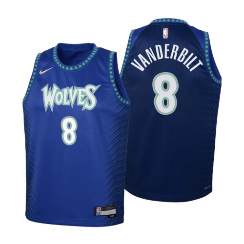 Minnesota Minnesota Timberwolves #8 Jarred Vanderbilt Youth Blue 2021/22 Swingman Jersey - City Edition Youth