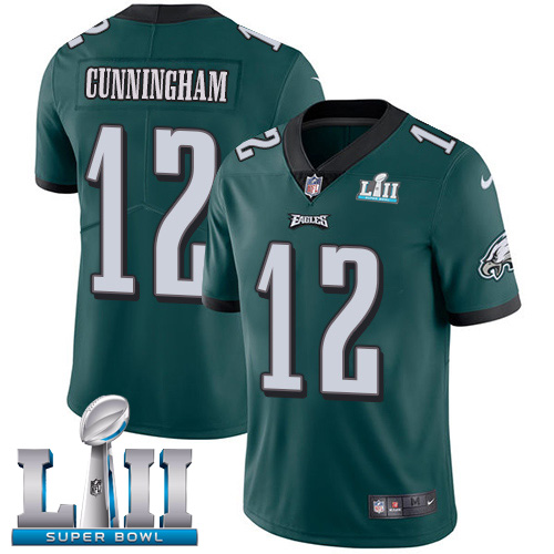 Philadelphia Eagles #12 Randall Cunningham Midnight Green Team Color Super Bowl LII Men's Stitched Vapor Untouchable Limited Jersey Men's