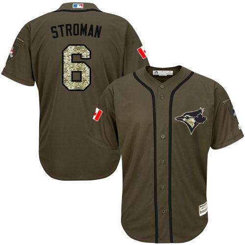 Toronto Blue Jays #6 Marcus Stroman Green Salute to Service Stitched Youth Jersey Youth