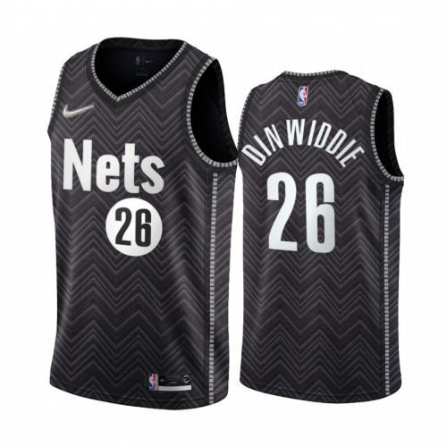 Brooklyn Brooklyn Nets #26 Spencer Dinwiddie Black Youth Swingman 2020-21 Earned Edition Jersey Youth