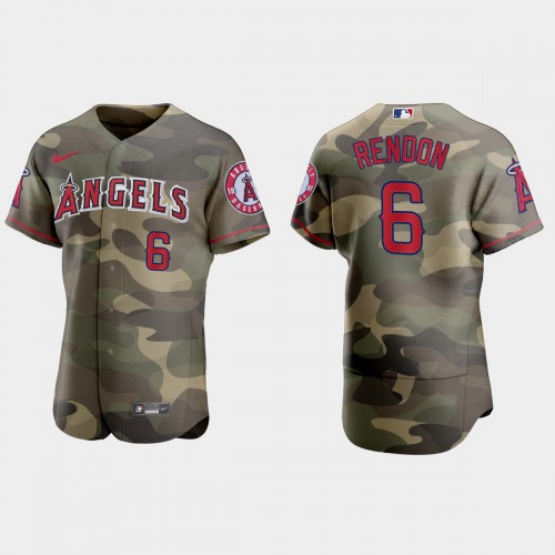 Los Angeles Los Angeles Angels #6 Anthony Rendon Men's 2021 Armed Forces Day Authentic Jersey -Camo Men's