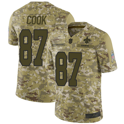 New Orleans Saints #87 Jared Cook Camo Men's Stitched Limited 2018 Salute To Service Jersey Men's