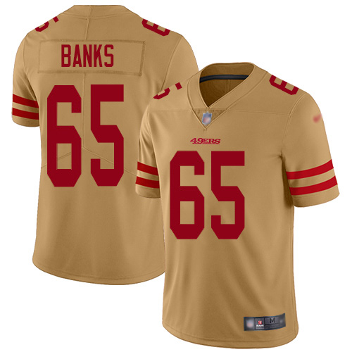 San Francisco 49ers #65 Aaron Banks Gold Youth Stitched Limited Inverted Legend Jersey Youth