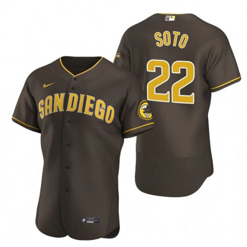 San Diego San Diego Padres #22 Juan Soto Brown Authentic Alternate Team Jersey Men's