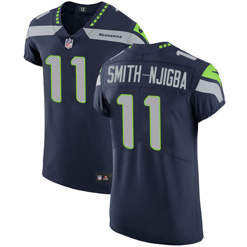 Seahawks #11 Jaxon Smith-Njigba Steel Blue Team Color Men's Stitched Vapor Untouchable Elite Jersey