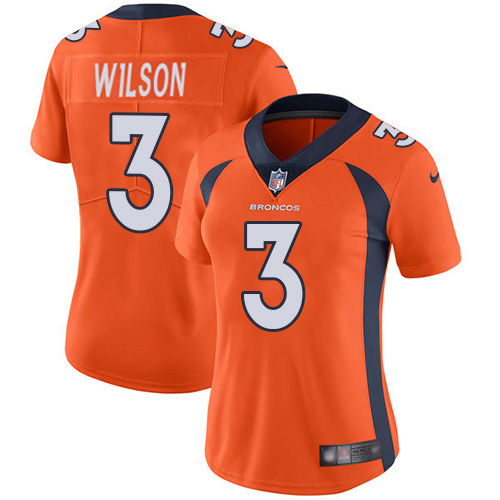 Broncos #3 Russell Wilson Orange Team Color Women's Stitched Vapor Untouchable Limited Jersey
