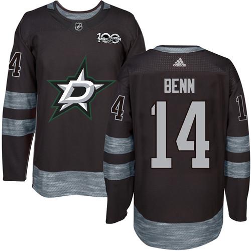 Adidas Dallas Stars #14 Jamie Benn Black 1917-2017 100th Anniversary Stitched Jersey Men's