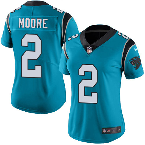 Panthers #2 DJ Moore Blue Alternate Women's Stitched Vapor Untouchable Limited Jersey