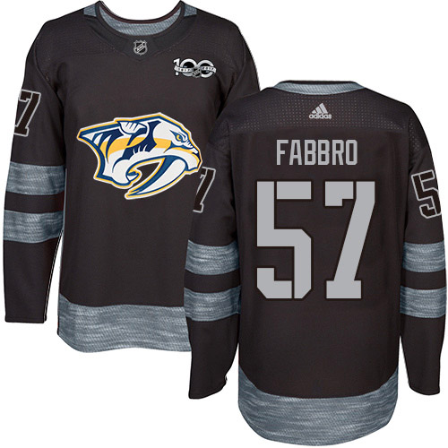 Adidas Nashville Predators #57 Dante Fabbro Black 1917-2017 100th Anniversary Stitched Jersey Men's