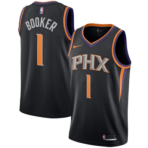 Phoenix Suns #1 Devin Booker Black Womens Swingman Statement Edition Jersey Womens