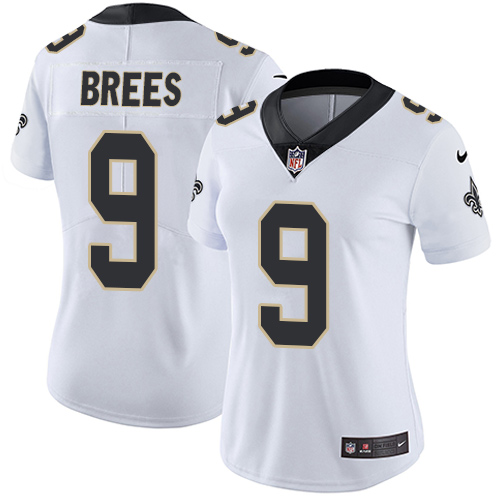 Saints #9 Drew Brees White Women's Stitched Vapor Untouchable Limited Jersey