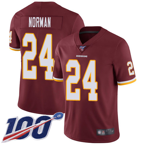Washington Commanders #24 Josh Norman Burgundy Red Team Color Men's Stitched 100th Season Vapor Limited Jersey Men's