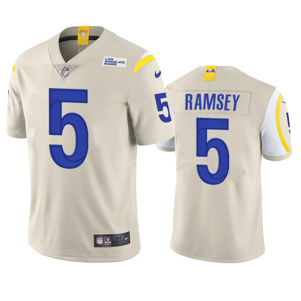 Los Angeles Rams #5 Jalen Ramsey Men's Vapor Limited Jersey - Bone