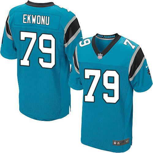 Panthers #79 Ikem Ekwonu Blue Alternate Men's Stitched New Elite Jersey