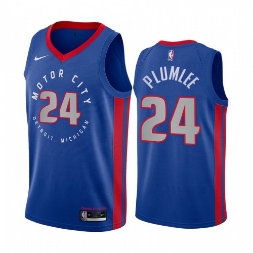 Detroit Pistons #24 Mason Plumlee Blue Swingman 2020-21 City Edition Jersey Mens