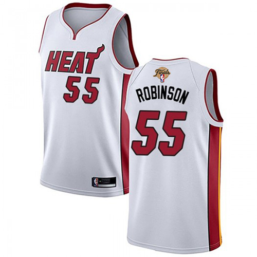 Miami Heat #55 Duncan Robinson White 2023 Finals Patch Swingman Association Edition Jersey