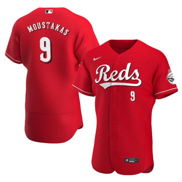 Men's Cincinnati Reds 9 Authentic Red Alternate 2020 Mike Moustakas Jersey