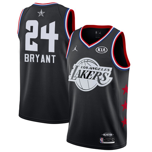 Los Angeles Lakers #24 Kobe Bryant Black Jordan Swingman 2019 All-Star Game Jersey Mens
