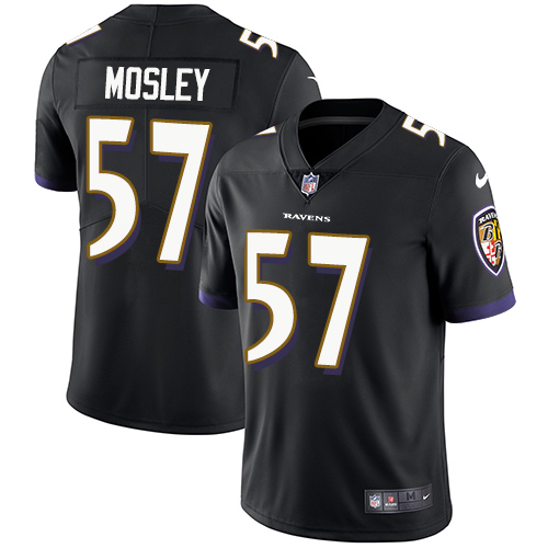 Baltimore Ravens #57 C.J. Mosley Black Alternate Youth Stitched Vapor Untouchable Limited Jersey Youth