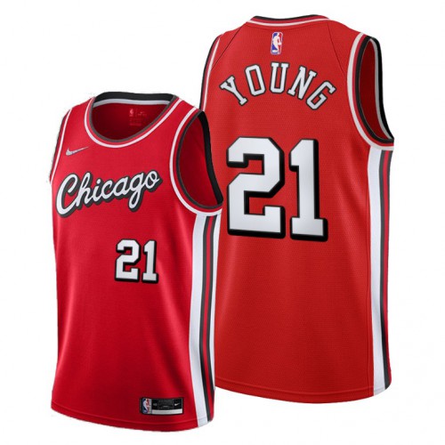 Chicago Chicago Bulls #21 Thaddeus Young Youth 2021-22 City Edition Red Jersey Youth