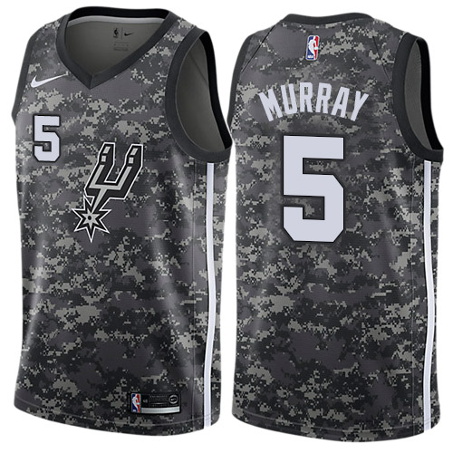 San Antonio Spurs #5 Dejounte Murray Black Swingman City Edition 2018/19 Jersey Mens