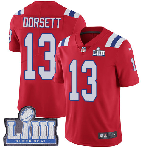 New England Patriots #13 Phillip Dorsett Red Alternate Super Bowl LIII Bound Youth Stitched Vapor Untouchable Limited Jersey Youth