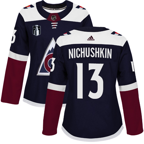 Adidas Colorado Avalanche #13 Valeri Nichushkin Navy Women's 2022 Stanley Cup Final Patch Alternate Authentic Stitched Jersey Womens