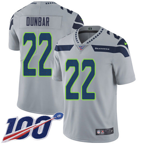 Seattle Seahawks #22 Quinton Dur Grey Alternate Youth Stitched 100th Season Vapor Untouchable Limited Jersey Youth