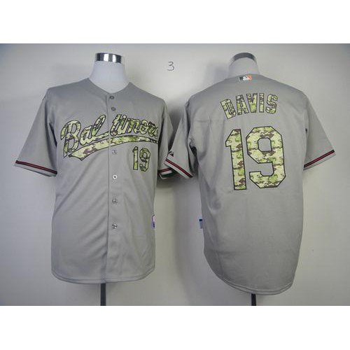 Baltimore Orioles #19 Chris Davis Grey USMC Cool Base Stitched Jersey Men's
