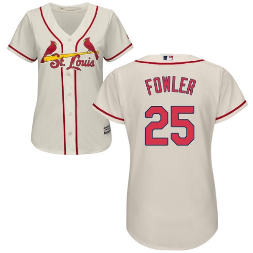 St.Louis Cardinals #25 Dexter Fowler Cream Alternate Women's Stitched Jersey Womens