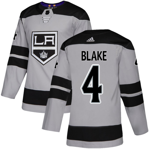 Adidas Los Angeles Kings #4 Rob Blake Gray Alternate Authentic Stitched Jersey Men's