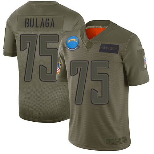 Los Angeles Chargers #75 Bryan Bulaga Camo Men's Stitched Limited 2019 Salute To Service Jersey Men's