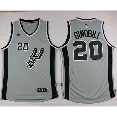 San Antonio Spurs #20 Manu Ginobili Grey Alternate Stitched Jersey Mens