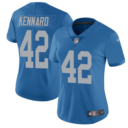 Detroit Lions #42 Devon Kennard Blue Throwback Women's Stitched Vapor Untouchable Limited Jersey Womens
