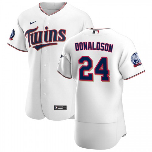 Minnesota Minnesota Twins #24 Josh Donaldson Men's White Home 2020 60th Season Authentic Team Jersey Men's