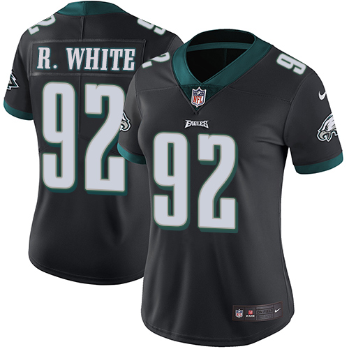Philadelphia Eagles #92 Reggie White Black Alternate Women's Stitched Vapor Untouchable Limited Jersey Womens