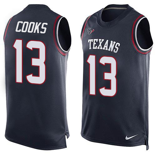 Texans #13 Brandin Cooks Navy Blue Team Color Men's Stitched Limited Tank Top Jersey