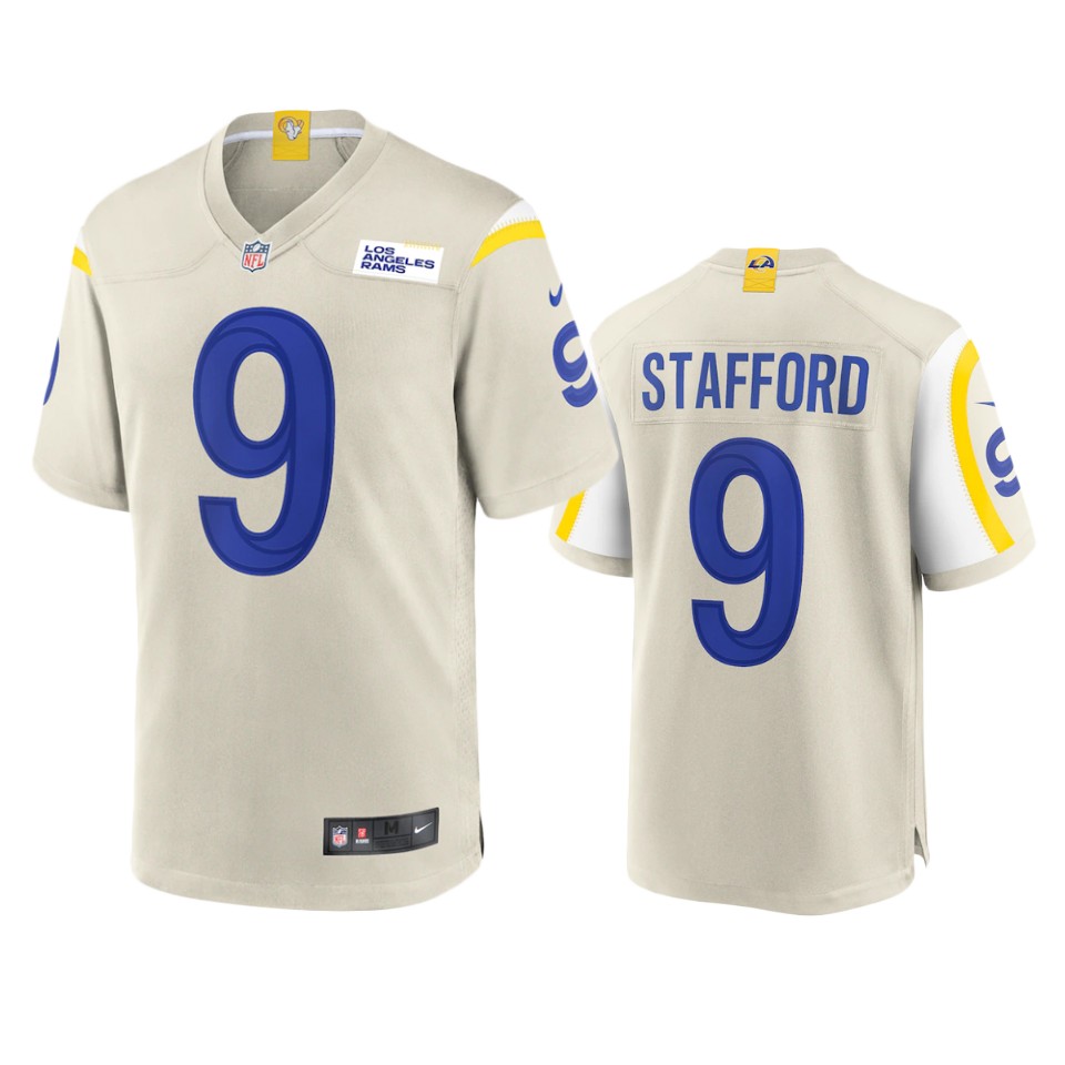 Los Angeles Rams #9 Matthew Stafford Men's Game Jersey - Bone