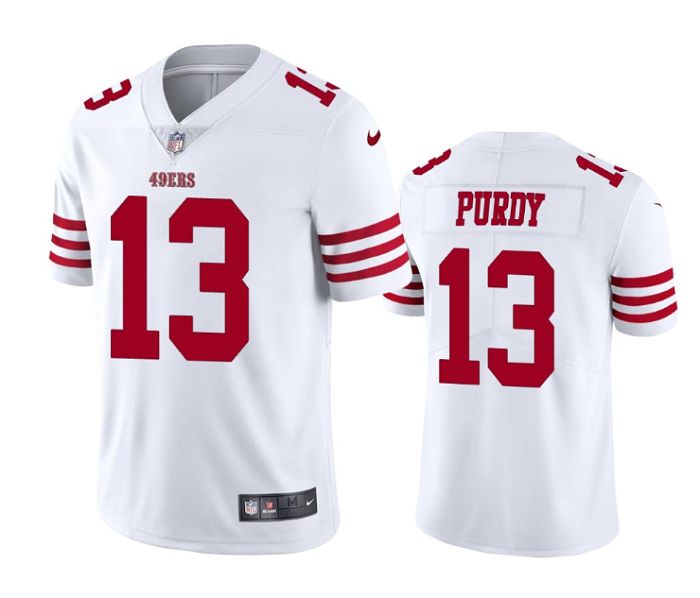 San Francisco 49ers #13 Brock Purdy White Men's 2022-23 Limited Stitched Vapor Untouchable Jersey