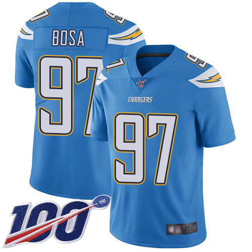 Chargers #97 Joey Bosa Electric Blue Alternate Men's Stitched 100th Season Vapor Limited Jersey