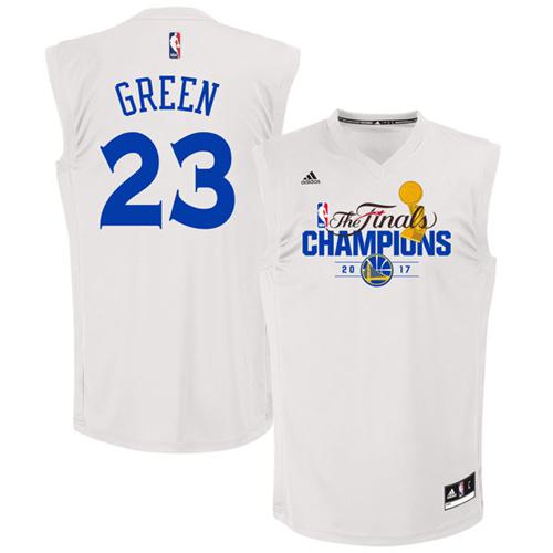 Golden State Warriors #23 Draymond Green White 2017 Finals Champions Stitched Jersey Mens